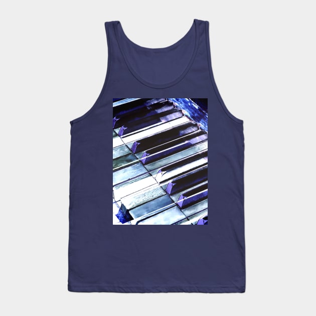 Blue Abstract Piano Keys Tank Top by Supertonic